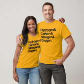 Waterstof en koolstof en stikstof en zuurstof t-shirt (Unisex)