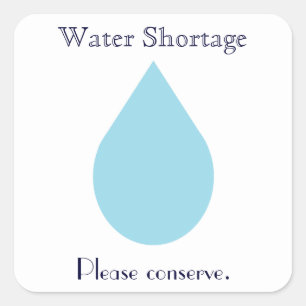 Watertekort Vierkante Sticker