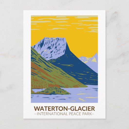 Waterton-Glacier International Peace Park Briefkaart (Voorkant)