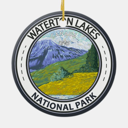 Waterton Lakes National Park Canada Badge Keramisch Ornament (Achterkant)