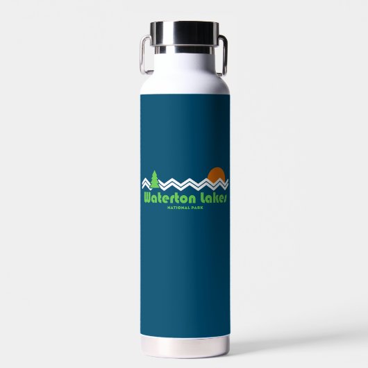 Waterton Lakes National Park Retro Waterfles (Voorkant)