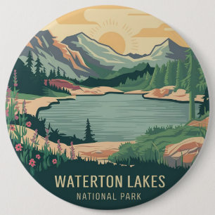 Waterton Lakes National Park Ronde Button 6,0 Cm