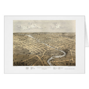 Watertown, carte panoramique de WI - 1867