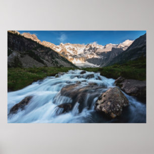 Waterval   Aviolo Lake, Italië Poster