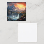 Waterval Berglandschap Achtergrond Vierkante Visitekaartje (Voorkant / Achterkant)