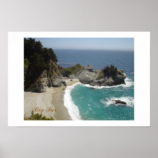 Waterval bij Big Sur Poster (Voorkant)