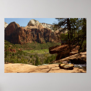 Waterval bij Emerald Pools in Zion National Park Poster
