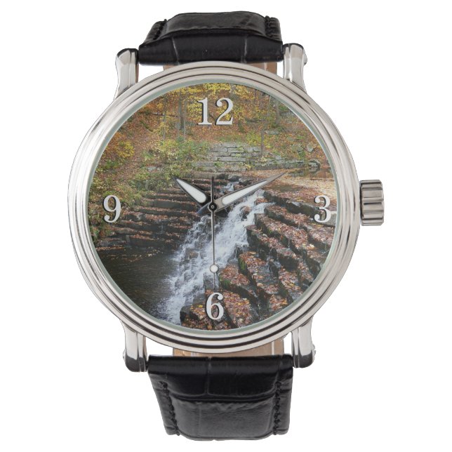 Waterval bij Laurel Hill State Park II Horloge (Voorkant)