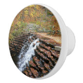 Waterval bij Laurel Hill State Park II Keramische Knop (Rechts)