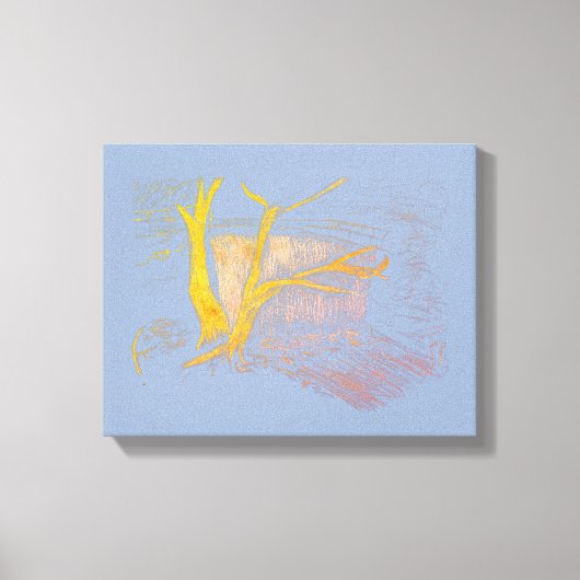 Waterval Blauw/Grijs Canvas Print (Voorkant)