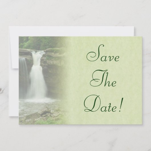 Waterval Bruiloft Save The Date Kaart (Voorkant)