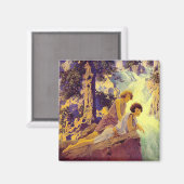 Waterval - door Maxfield Parrish Magneet (Voorkant / Achterkant)