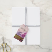 Waterval en Cherry Trees rond een meer Dank je Cadeaulabel (Met Touw)