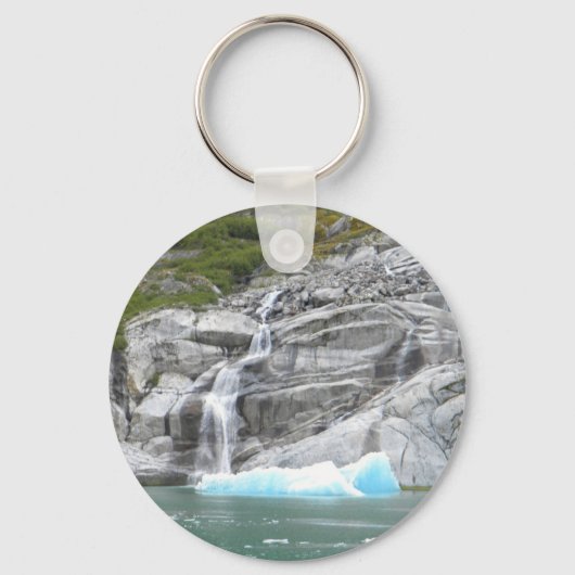 Waterval en Iceberg Alaska Inside Passage Sleutelhanger (Voorkant)