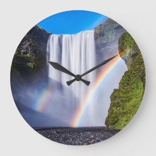 Waterval en regenboog grote klok
