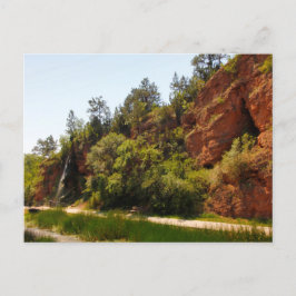 Waterval en Trail, Hot Springs, South Dakota Briefkaart