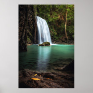 Waterval Erawan Waterfall, Thailand Poster