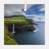 Waterval | Faeröer, Denemarken Glas Ornament (Achterkant)