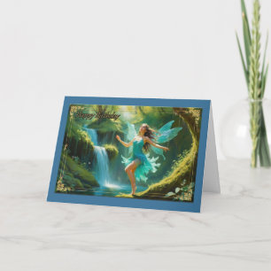 Waterval Fairy Young Girl's Verjaardag Kaart