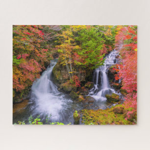 Waterval   Faucet Waterfall Nikko Japan Herfst Legpuzzel