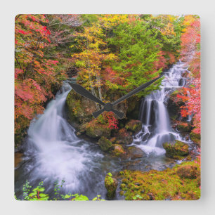 Waterval Faucet Waterfall Nikko Japan Herfst Vierkante Klok