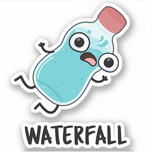 Waterval Funny Water Pun Sticker (Voorkant)