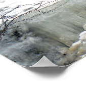 Waterval, geel, bevroren poster (Hoek)