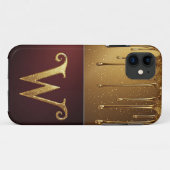 ✨ Waterval Glitter W Monogram Druppend Luxe Case-Mate iPhone Case (Achterkant (horizontaal))