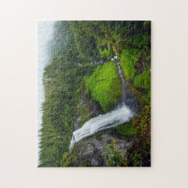 Waterval groen landschap legpuzzel