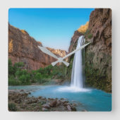 Waterval | Havasu-Herfsten op Sunset Vierkante Klok (Voorkant)