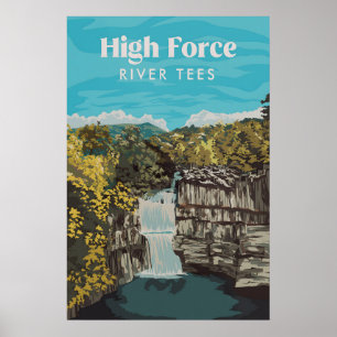 Waterval High Force Rivier Tees Reisposter Poster