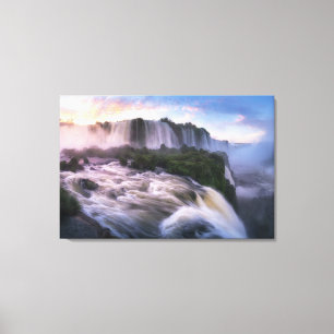 Waterval   Iguazu Waterfall in Brazilië Canvas Afdruk