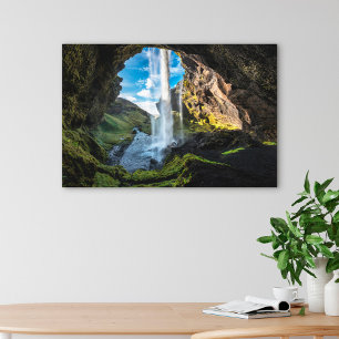 Waterval   IJslandse waterval Canvas Afdruk