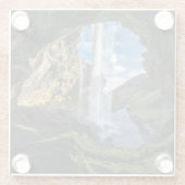 Waterval | IJslandse waterval Glazen Onderzetter (Achterkant)