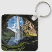 Waterval | IJslandse waterval Sleutelhanger (Achterkant)