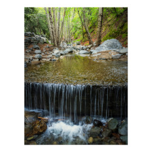 Waterval in boscascade – bergstroomprint perfect poster