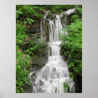 Waterval in de bergen van de luiers poster