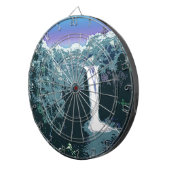 Waterval in digitale kunst dartbord (Voorkant Rechts)