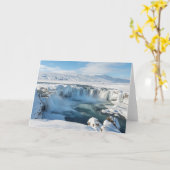 Waterval in godafoss kaart (Gele Bloem)