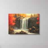 Waterval in Herfst Sunset Fine Art Canvas Afdruk (Voorkant)