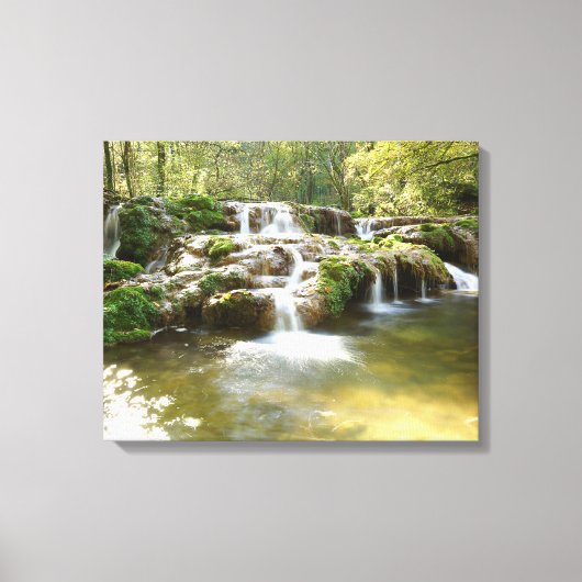 Waterval in het bos canvas afdruk (Voorkant)