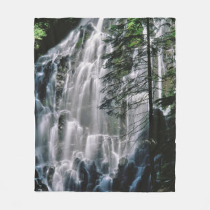 Waterval in het bos, Oregon Fleece Deken