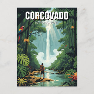 Waterval in het Costa Rica Corcovado National Park Briefkaart