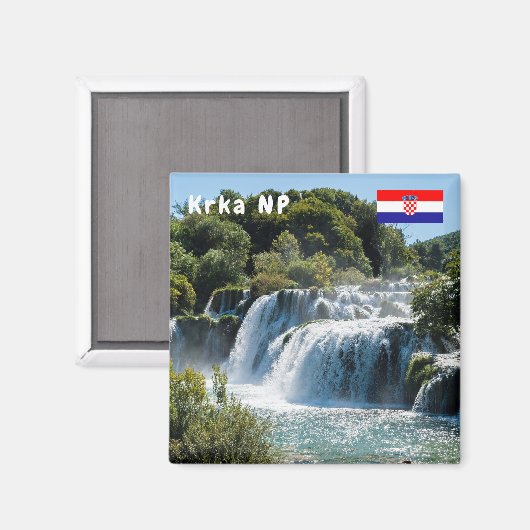 Waterval in het Nationaal Park Krka - Dalmatia, Kr Magneet (Voorkant / Achterkant)