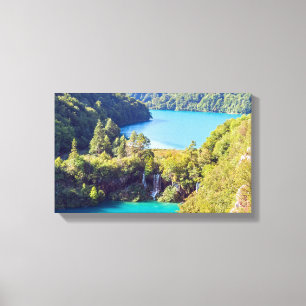 Waterval in het Nationaal Park Plitvice - Kroatië Canvas Afdruk