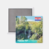 Waterval in het Nationaal Park Plitvice - Kroatië Magneet (Voorkant / Achterkant)