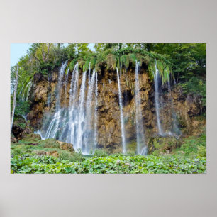 Waterval in het Nationaal Park Plitvice - Kroatië Poster