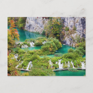 Waterval in het Nationaal Park van de meren van Pl Briefkaart