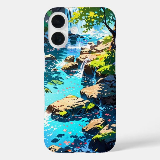 Waterval in het voorjaarsbos Case-Mate iPhone case (Achterkant)