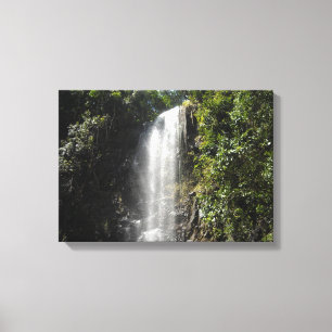 Waterval in Kauai, Hawaii Canvas Afdruk